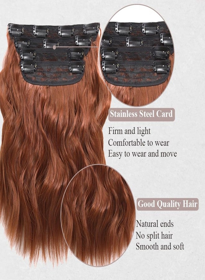 Colorful Queen Auburn Hair Extensions Clip ins for Women Cooper Red Clip in Hair Extensions 4PCS 10 Inch Short Curly Wavy Thick Syntheitc Hairpieces - Image 2